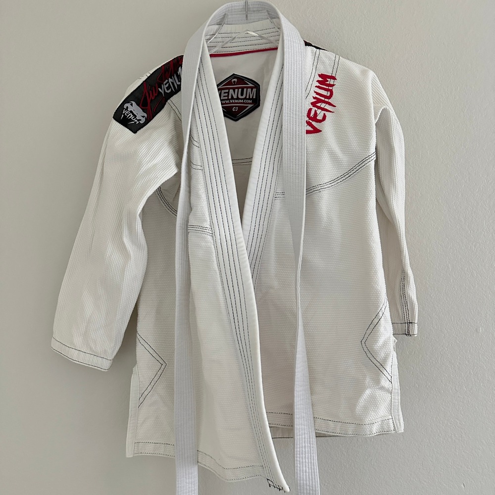 Venum Challenger Series Jiu Jitsu Gi Top Kids C3 White Pearl Weave BJJ Belt
